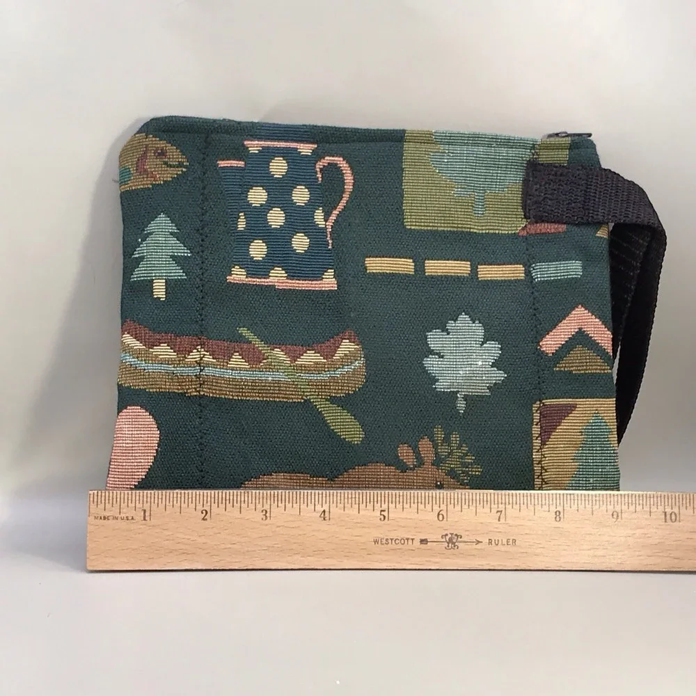 Handmade Folksy Zip Up Wristlet 9 X 7.5 No Lining‎